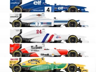 Современный болид F1 примерил цвета былых легенд