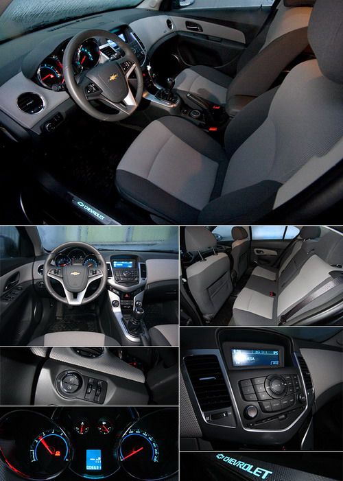 Тканевая обивка передней панели, пороги с кичевой подсветкой надписи &quot;Chevrolet&quot;, скульптурные формы центральной консоли - &quot;Круз&quot; встречает потенциального покупателя во всеоружии